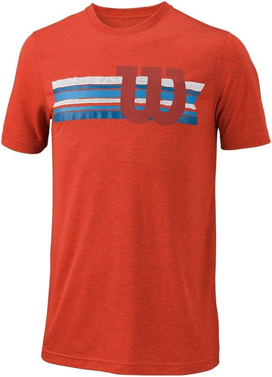 Wilson Stripe Tech Tee - fiesta